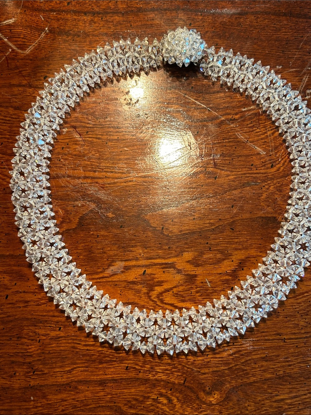 Crystal Multi-Row Statement Necklace - Clear